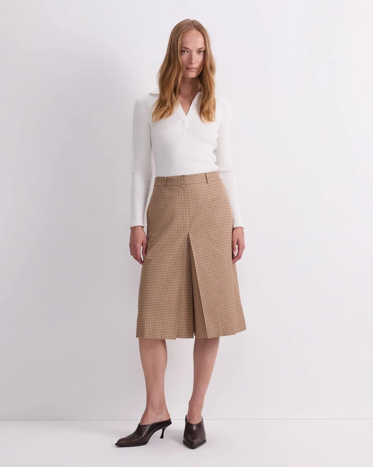 Sportscraft Audrey Check culotte micro-quadri ginocchio