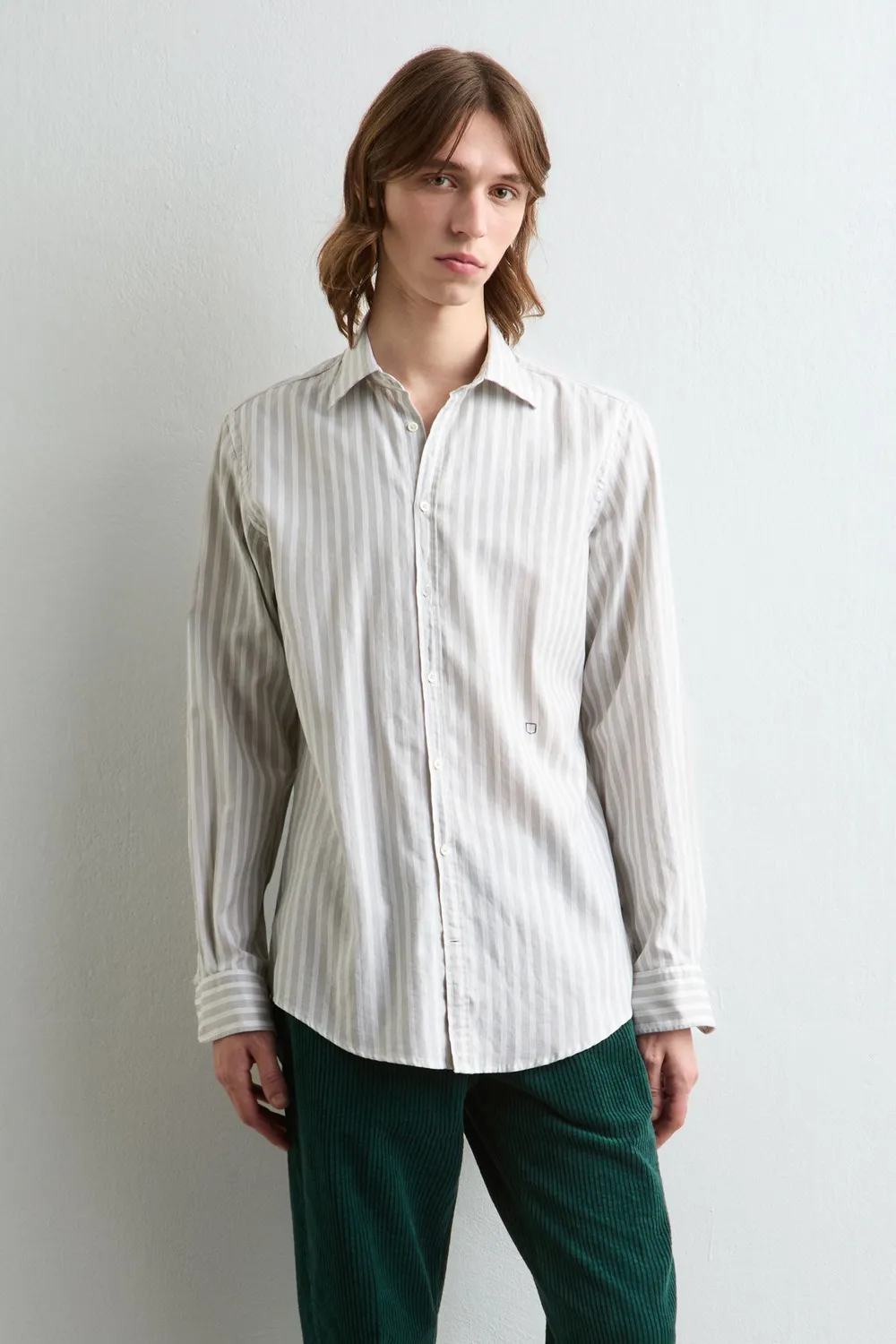 Massimo Alba Genova camicia uomo light green cotone