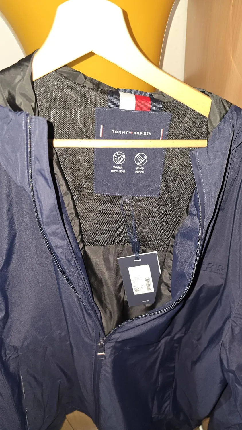 Tommy Hilfiger Branded Hooded giacca a vento uomo con cappuccio