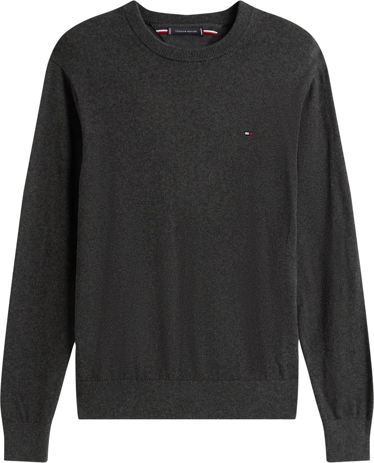 Tommy Hilfiger Girocollo Maglione Uomo Grigio Vestibilità Regolare