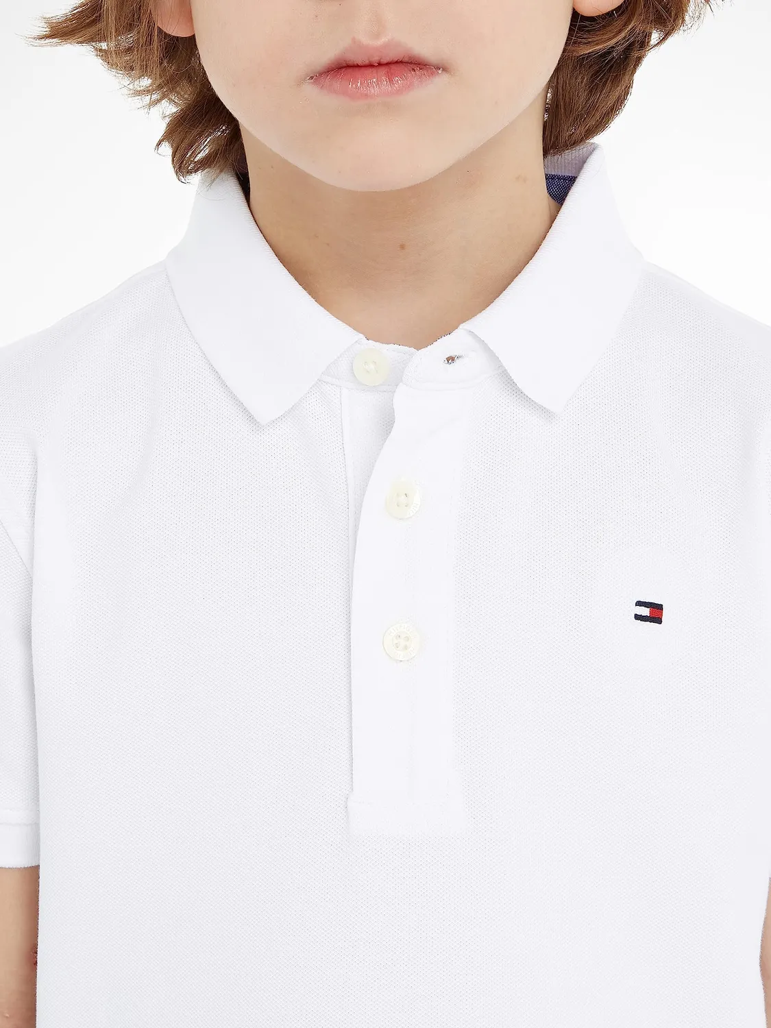 Tommy Hilfiger polo bambino cotone bio bianca maniche corte