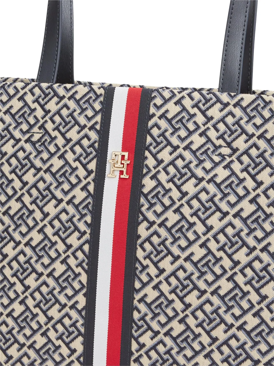 Tommy Hilfiger TH Jacquard Ess AW0AW19063 tote blu jacquard