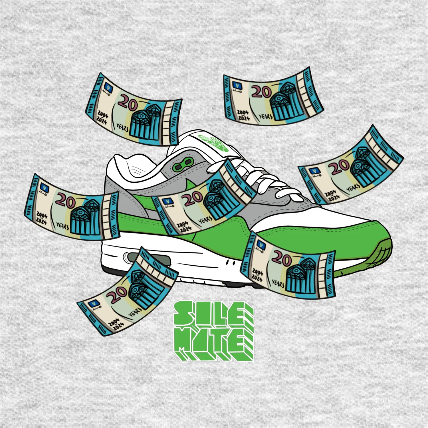 Solemate Chlorophyll 20 felpa grigia cotone bio