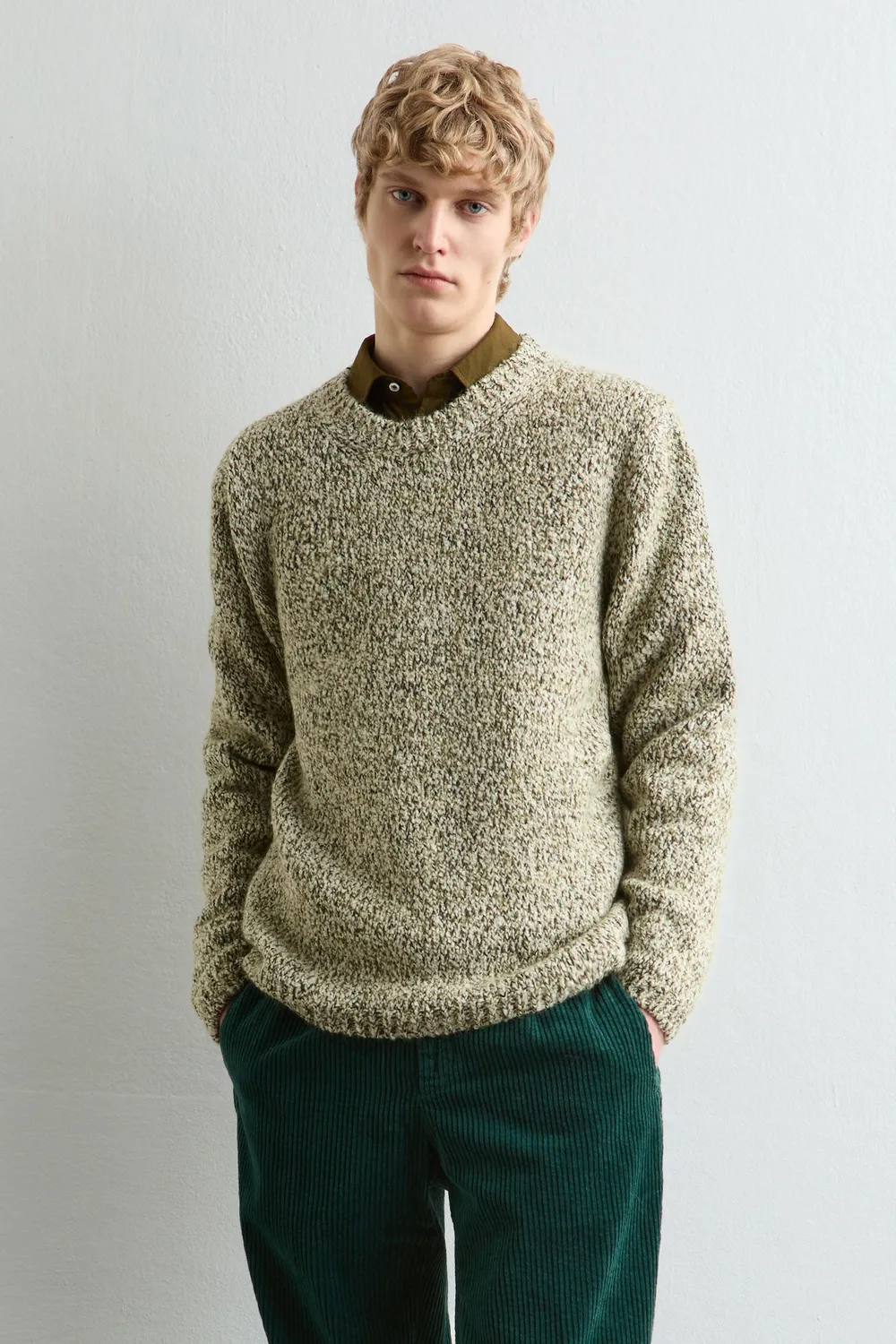 Massimo Alba Chad maglione lana alpaca olive