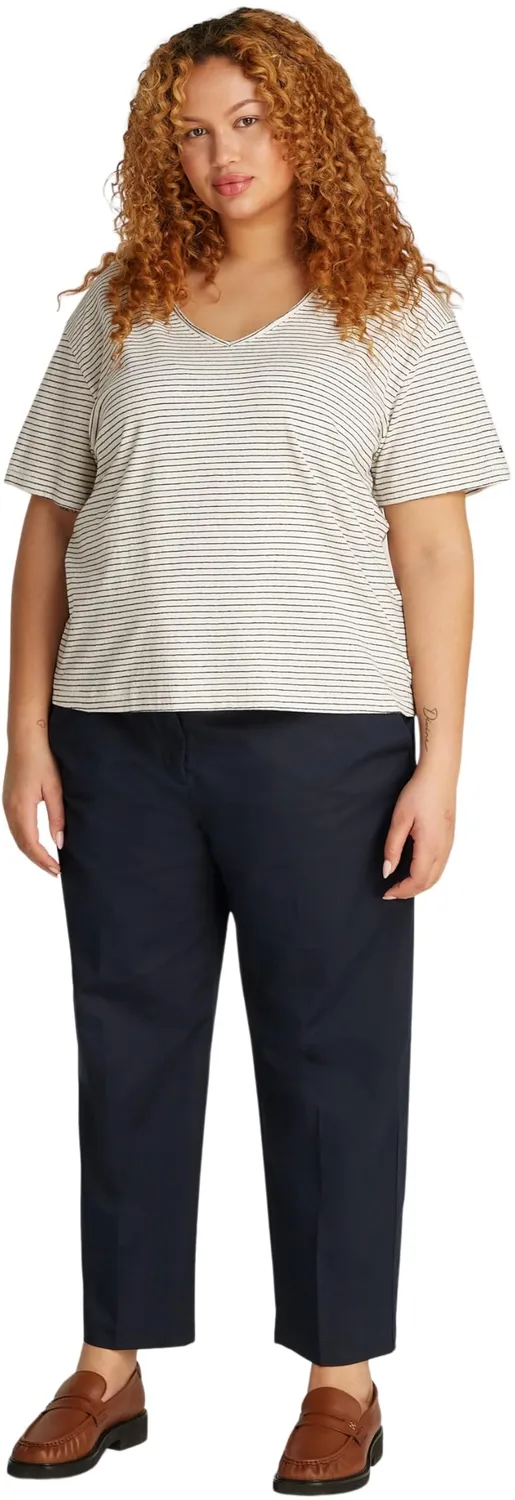 Tommy Hilfiger Modern Linen t-shirt donna scollo V lino