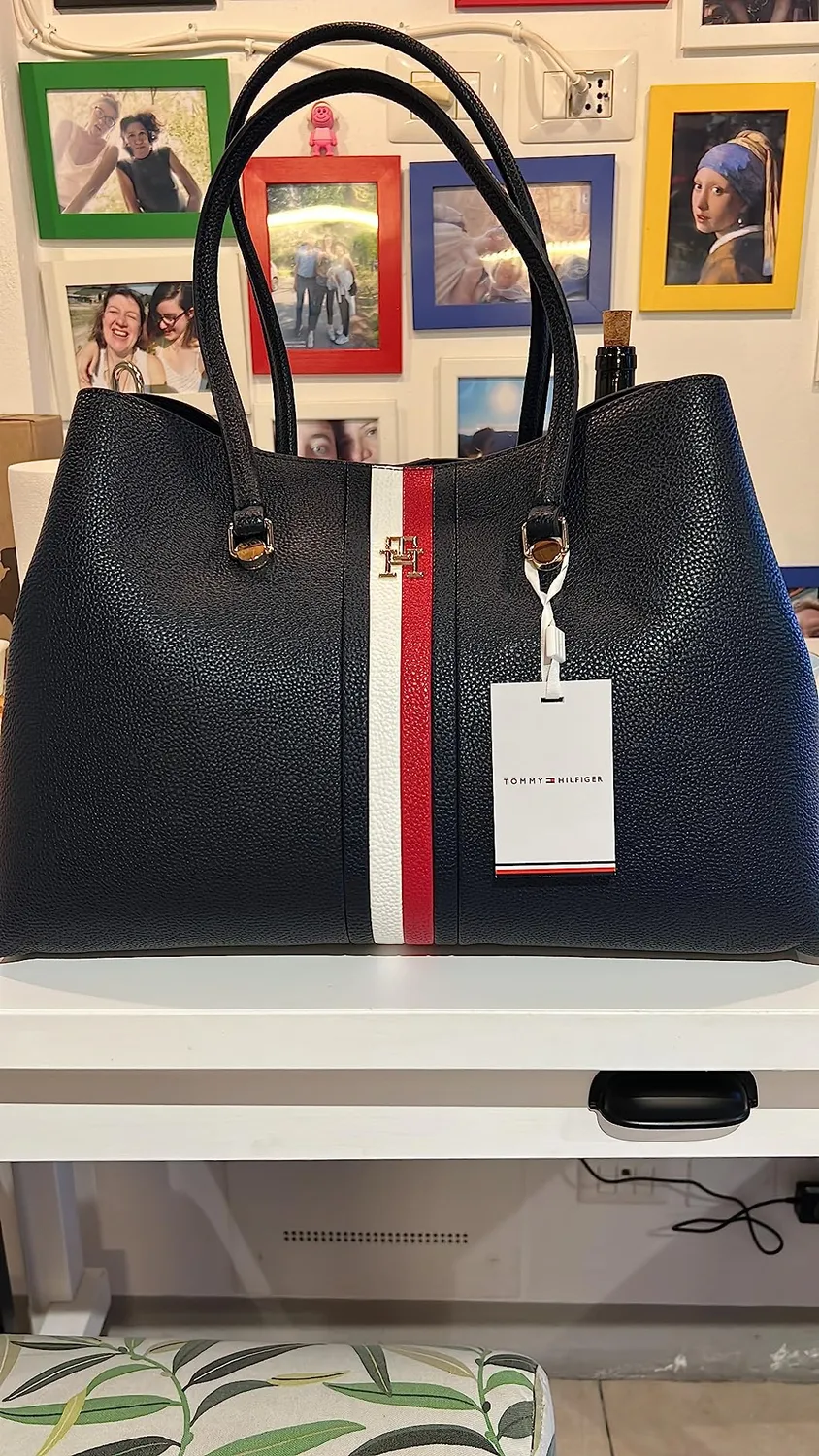 Tommy Hilfiger TH Emblem Workbag Corp borsa blu Space Blue