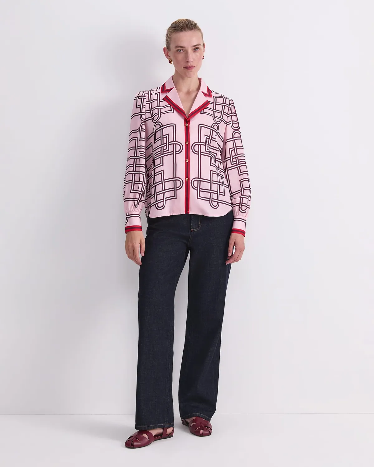 Sportscraft Rhodes blusa viscosa fantasia foulard