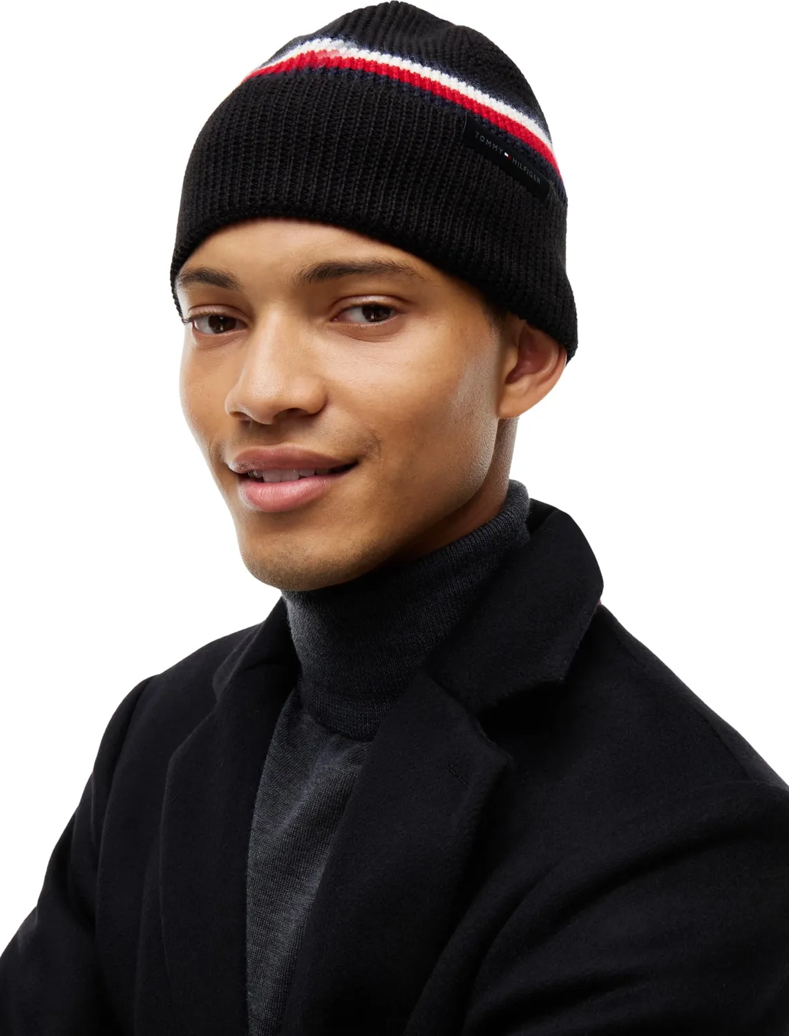 Tommy Hilfiger TH RWB Beanie AM0AM14534 berretto uomo nero