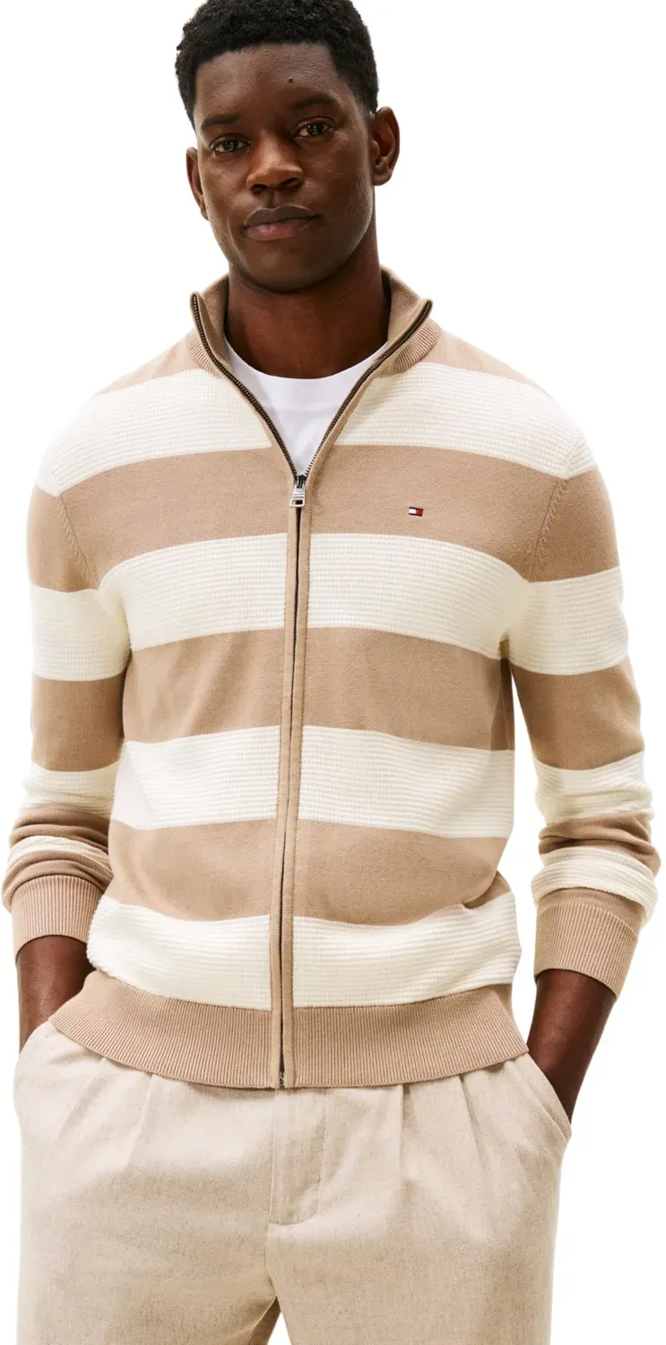 Tommy Hilfiger Block Stripe MW0MW41483 maglione zip cotone