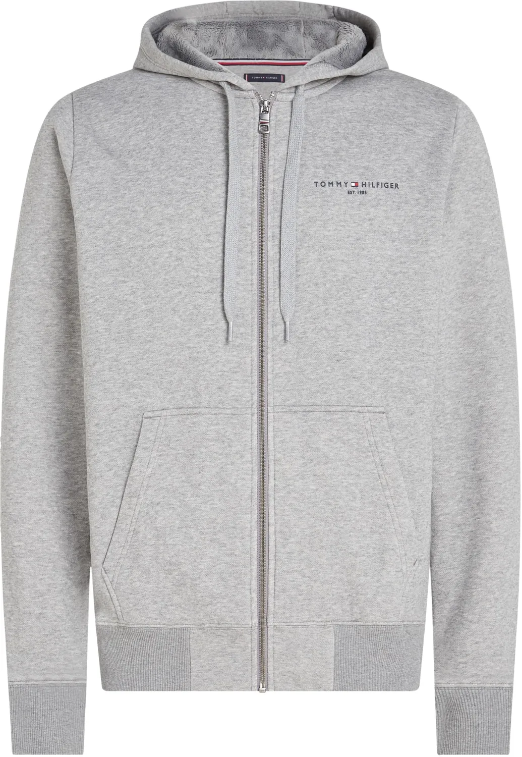 Tommy Hilfiger Logo Fur Lined felpa zip uomo blu pile