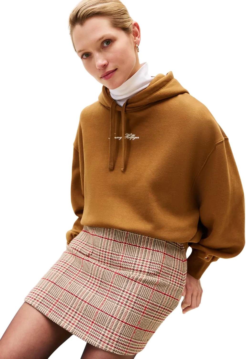 Tommy Hilfiger Classic Script felpa con cappuccio donna M pile