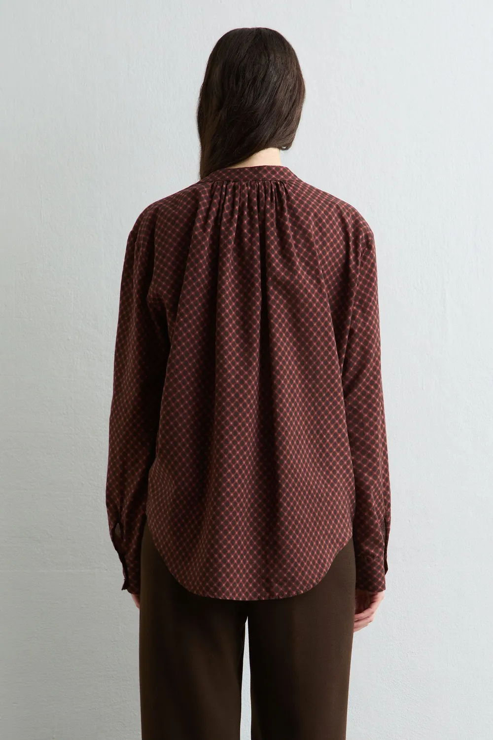 Massimo Alba Yvonne blusa donna bordeaux cotone cashmere