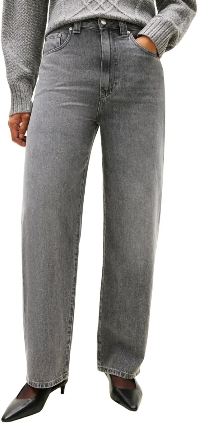 Tommy Hilfiger Grey Barrel Jeans Donna Grigio 28W/32L
