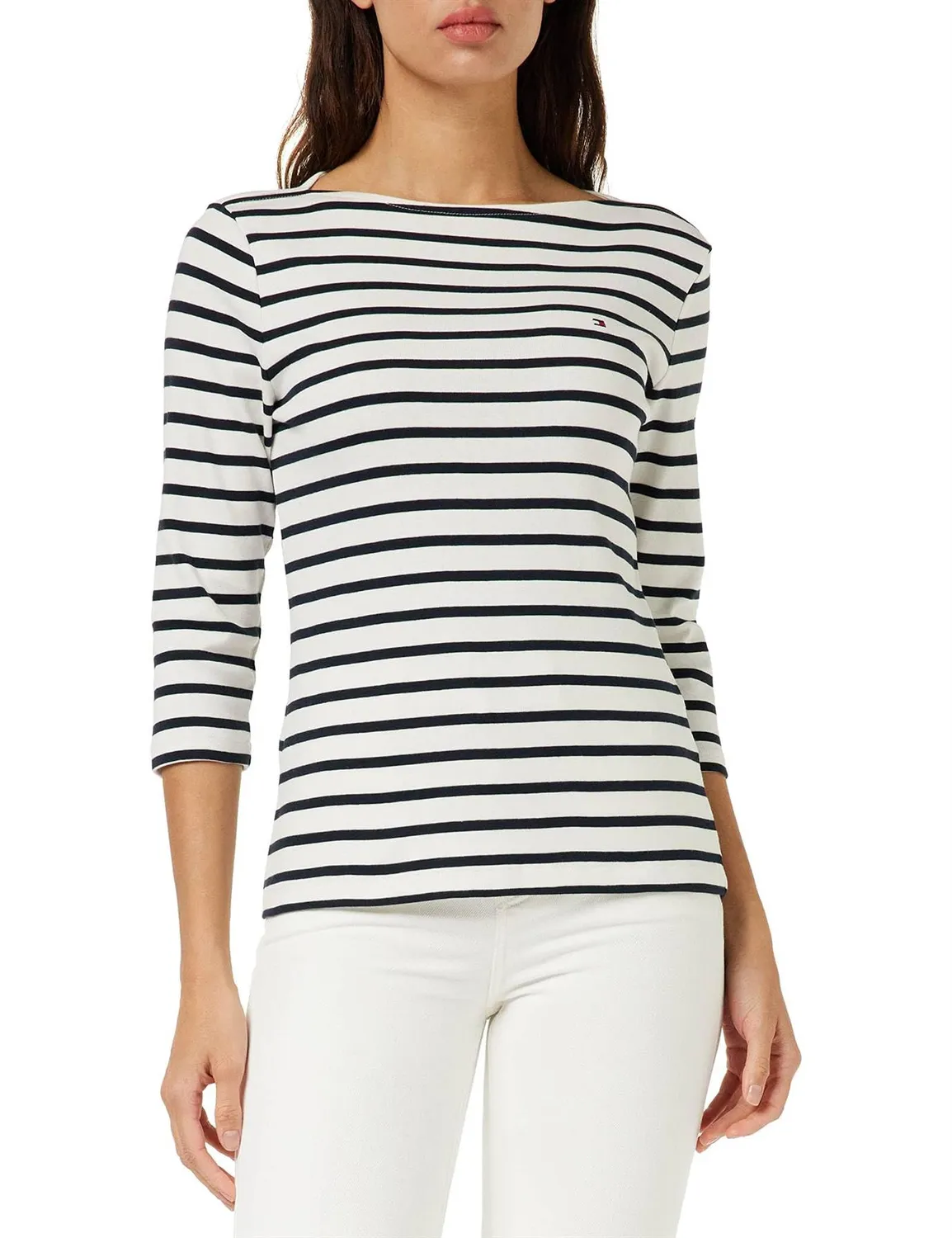 Tommy Hilfiger Slim Cody Rib Maglia Donna Bianco