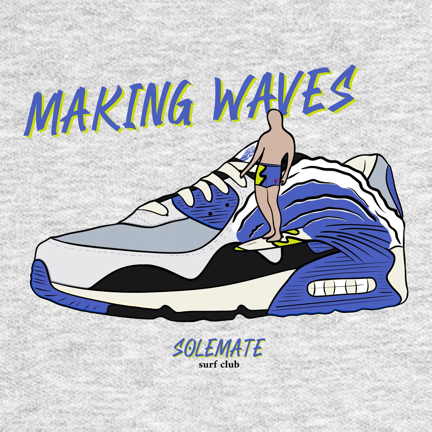 Solemate Sapphire Wave felpa con cappuccio grigia cotone