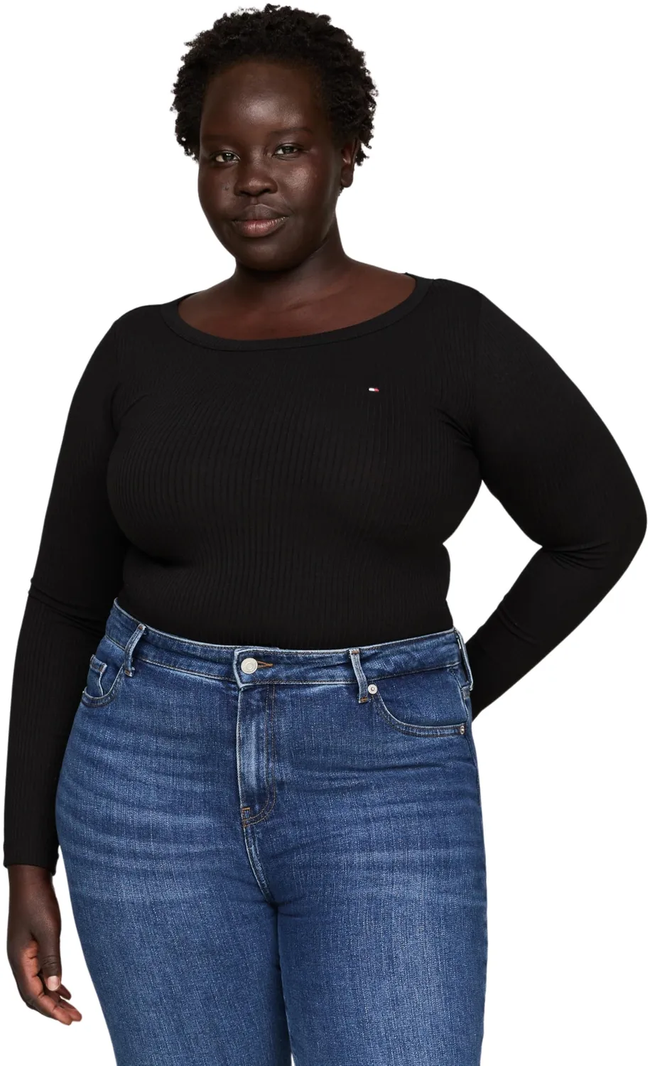 Tommy Hilfiger Slim T-Shirt Donna L Maniche Lunghe girocollo