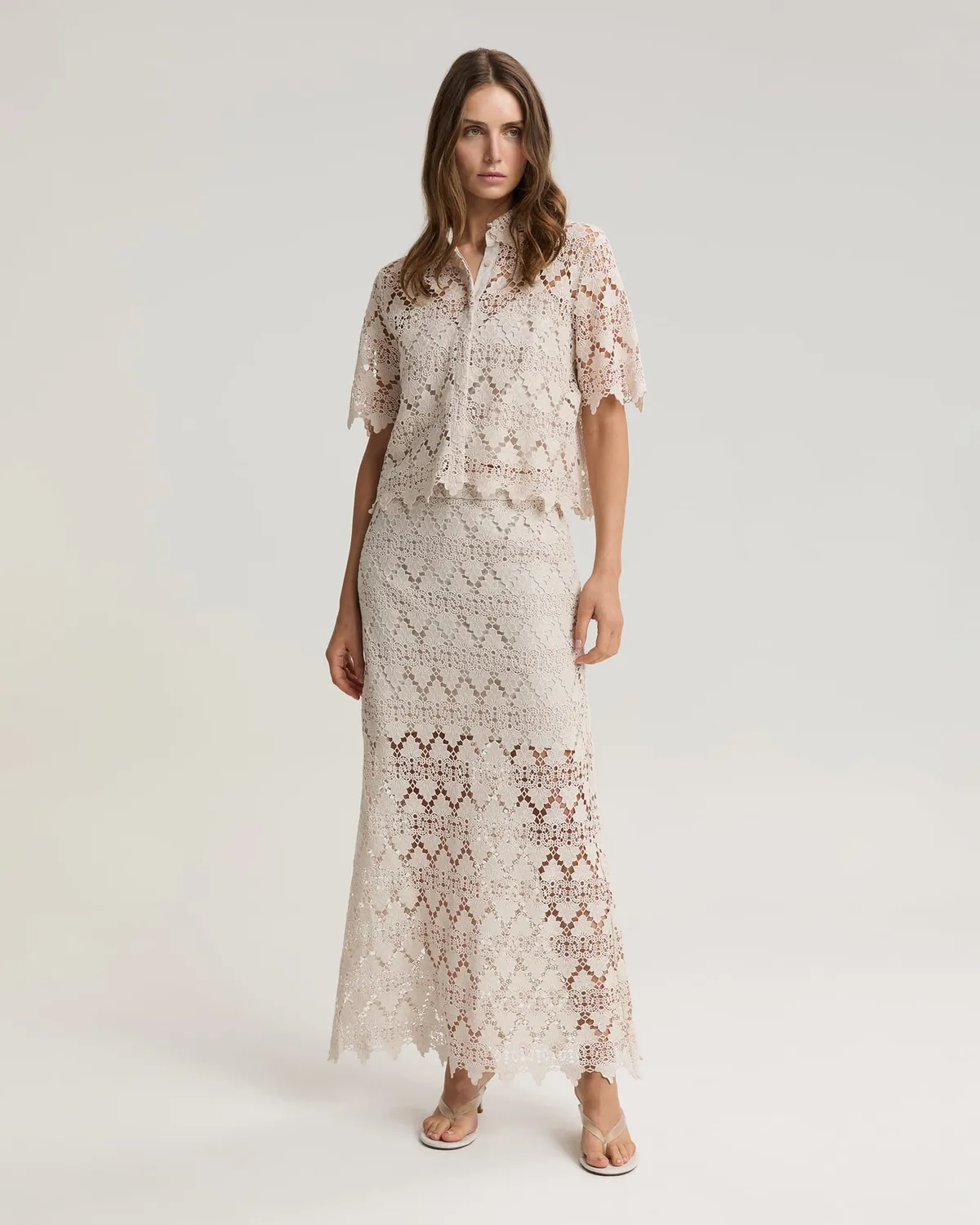 Sportscraft Ariana Lace camicia cropped pizzo 8