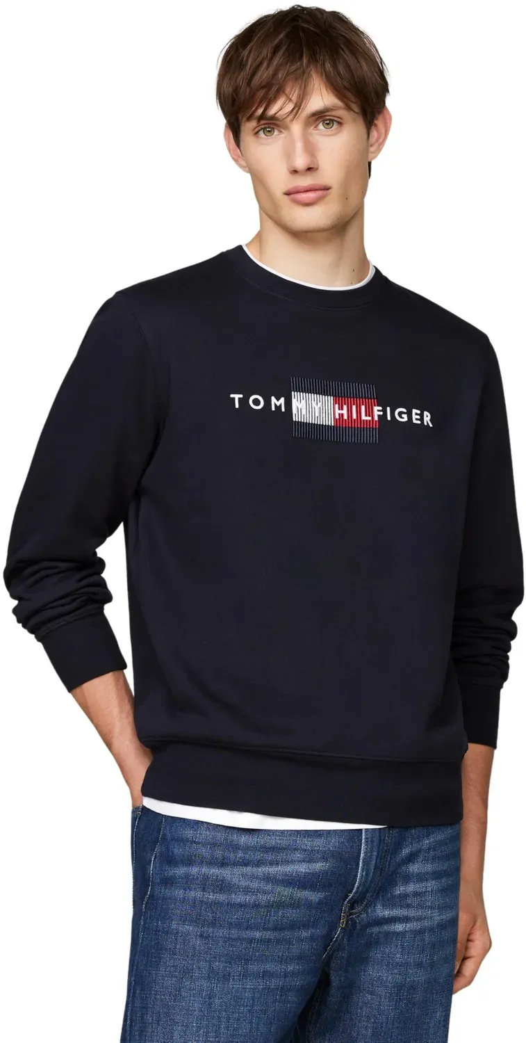 Tommy Hilfiger Flag felpa girocollo uomo cotone