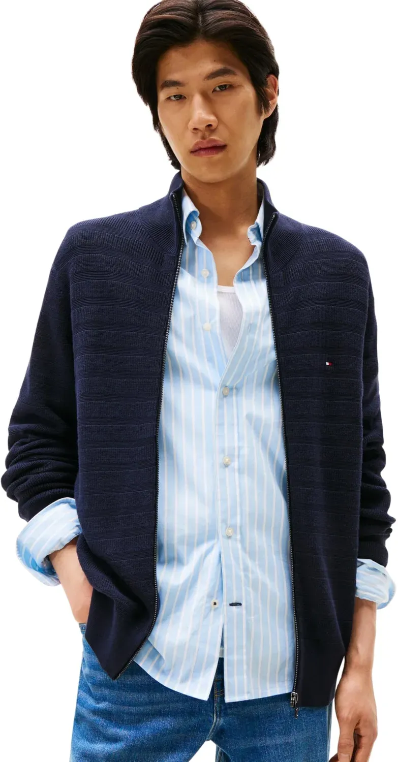 Tommy Hilfiger Stripe Structure Maglione Zip Uomo M