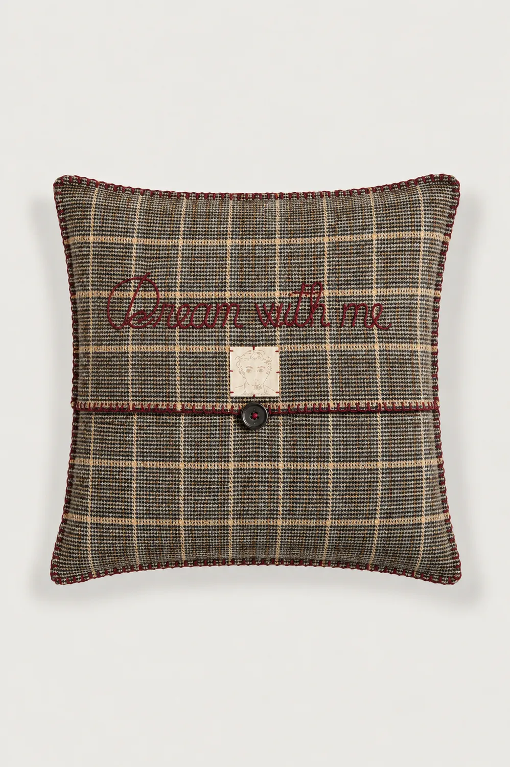 Massimo Alba Pillow cuscino patchwork bordeaux