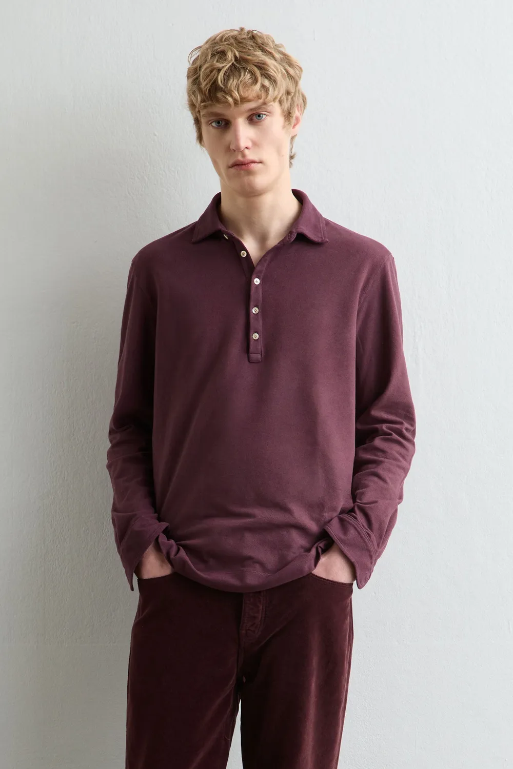 Massimo Alba Raya polo uomo rossa cotone cashmere