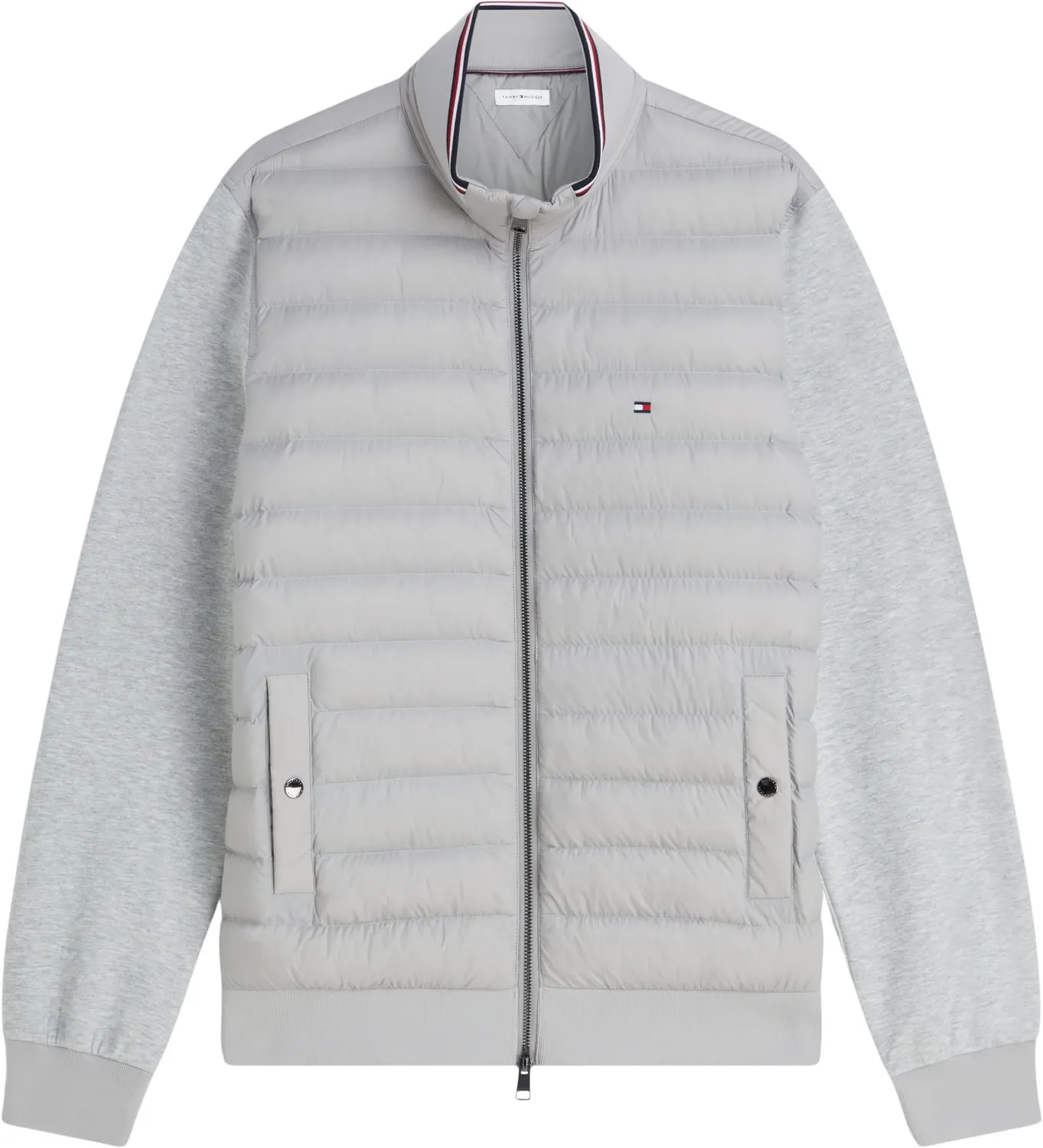 Tommy Hilfiger felpa zip uomo cotone blu grigio