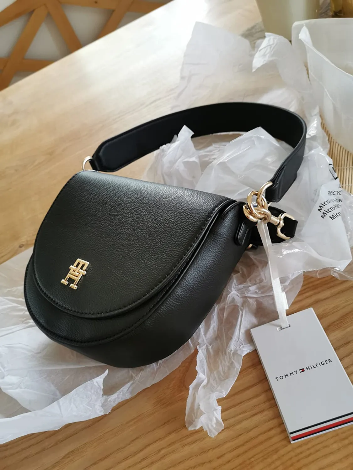 Tommy Hilfiger Life Saddle Bag tracolla donna piccola nera
