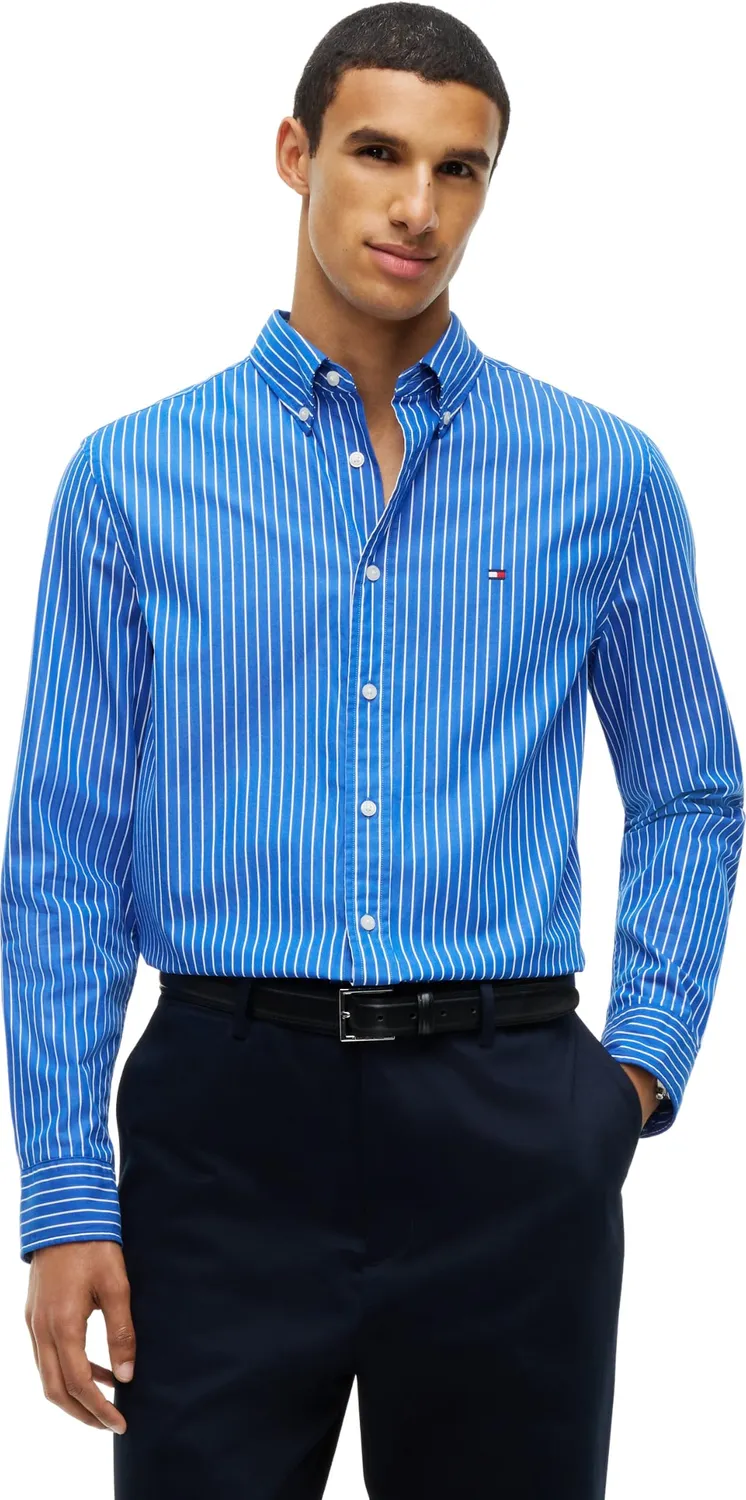 Tommy Hilfiger Flex MW0MW44571 Camicia Uomo L Ancient Blue Stripe