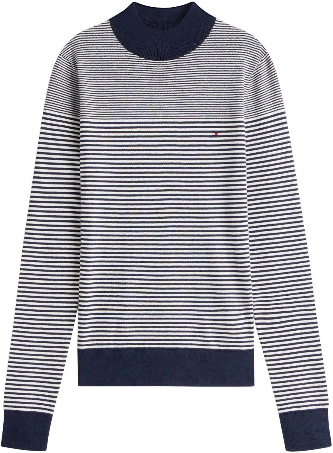 Tommy Hilfiger Jersey Maglia Donna Lupetto Cotone Bio Nero