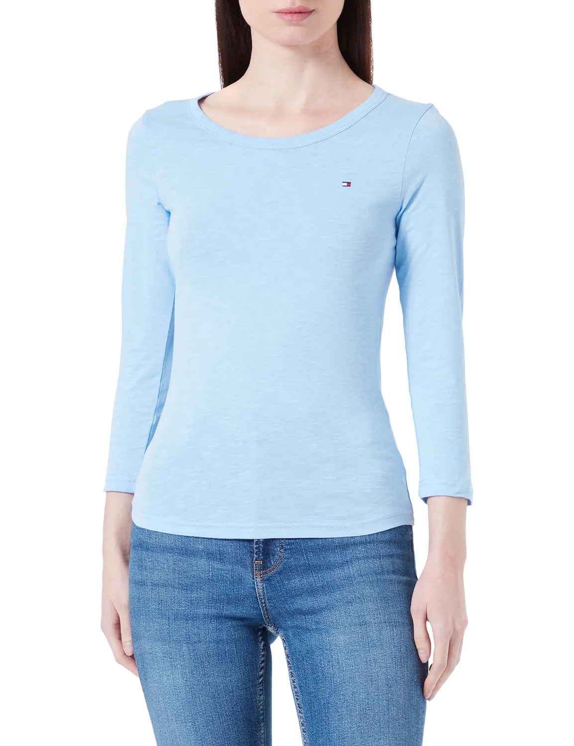 Tommy Hilfiger Maglia maniche lunghe donna arancione cotone
