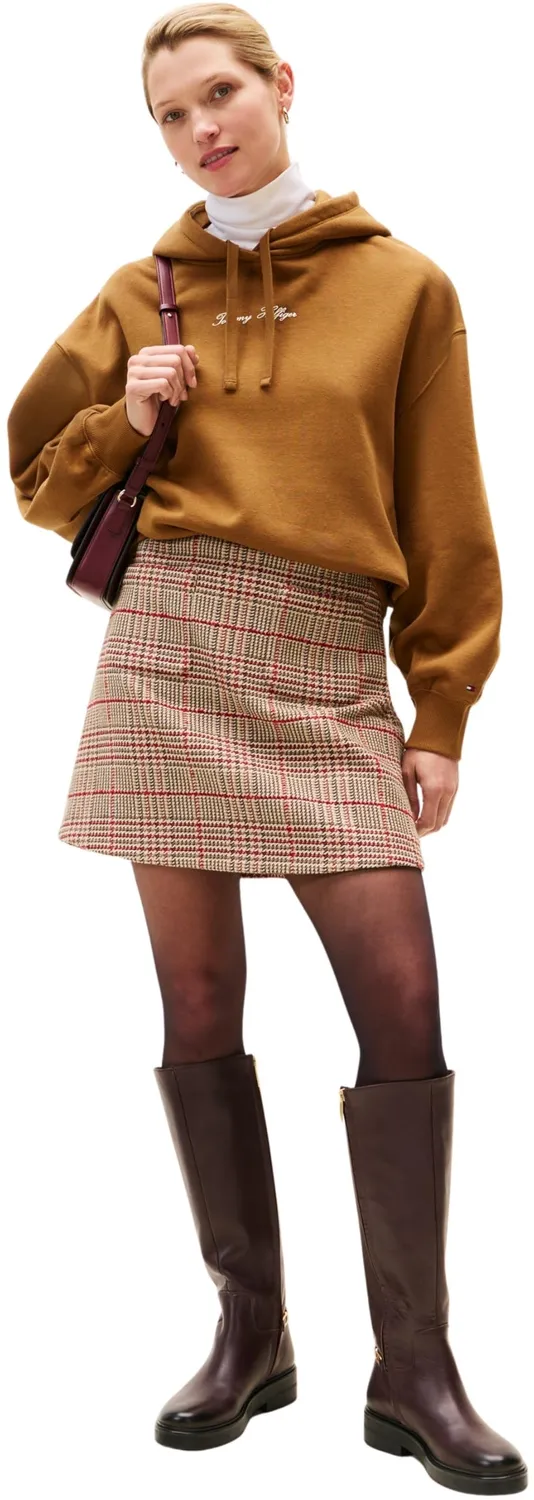 Tommy Hilfiger Classic Script felpa con cappuccio donna M pile