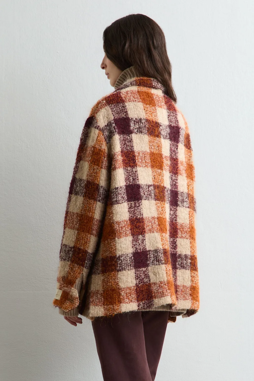 Massimo Alba Milly caban donna wine lana mohair alpaca