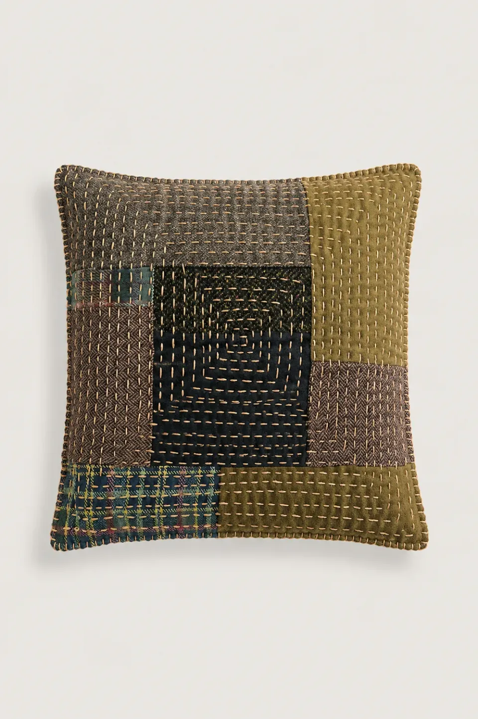 Massimo Alba Pillow cuscino arredo verde patchwork fatto a mano
