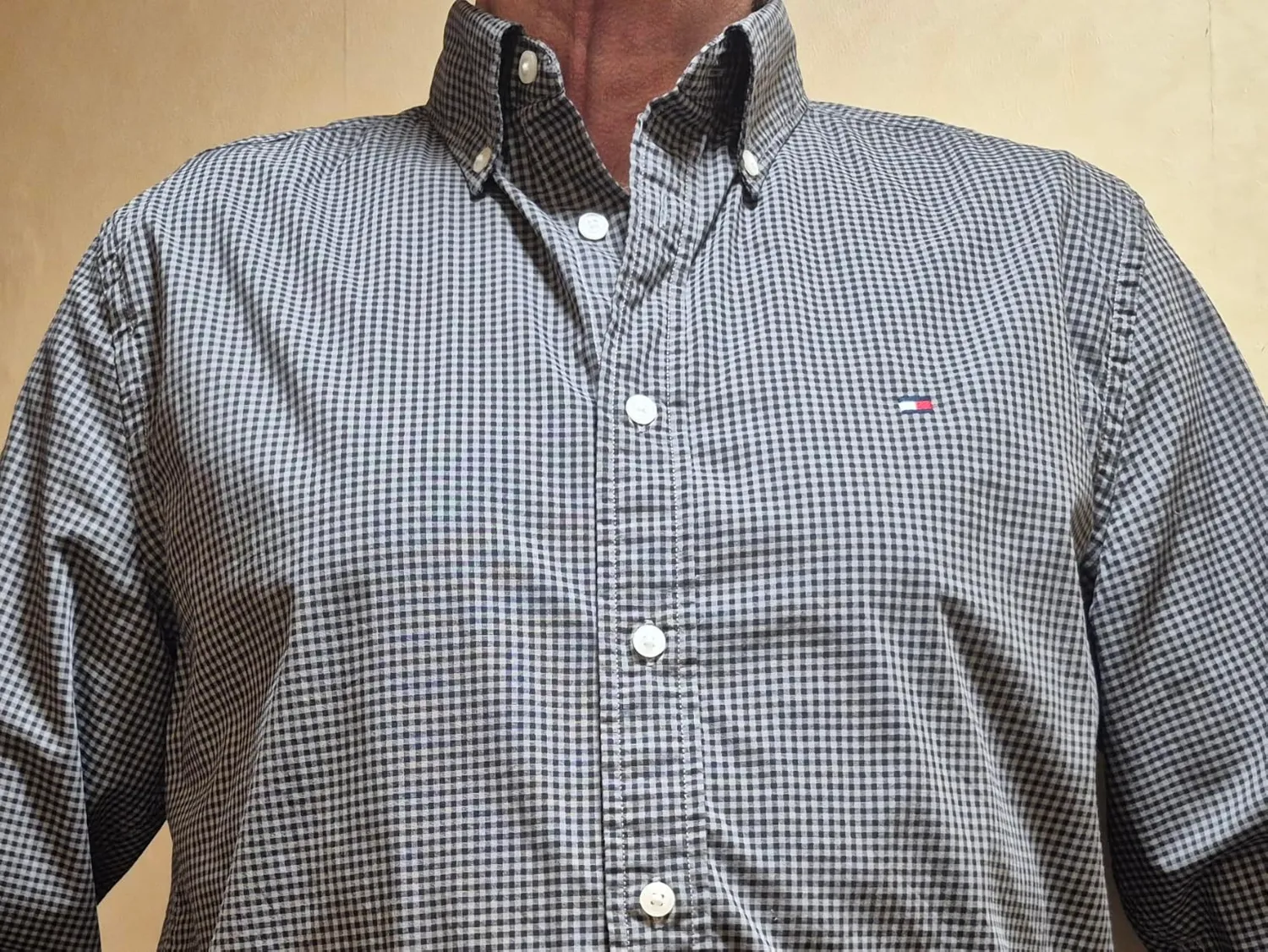 Tommy Hilfiger Flex Poplin Gingham camicia uomo quadri