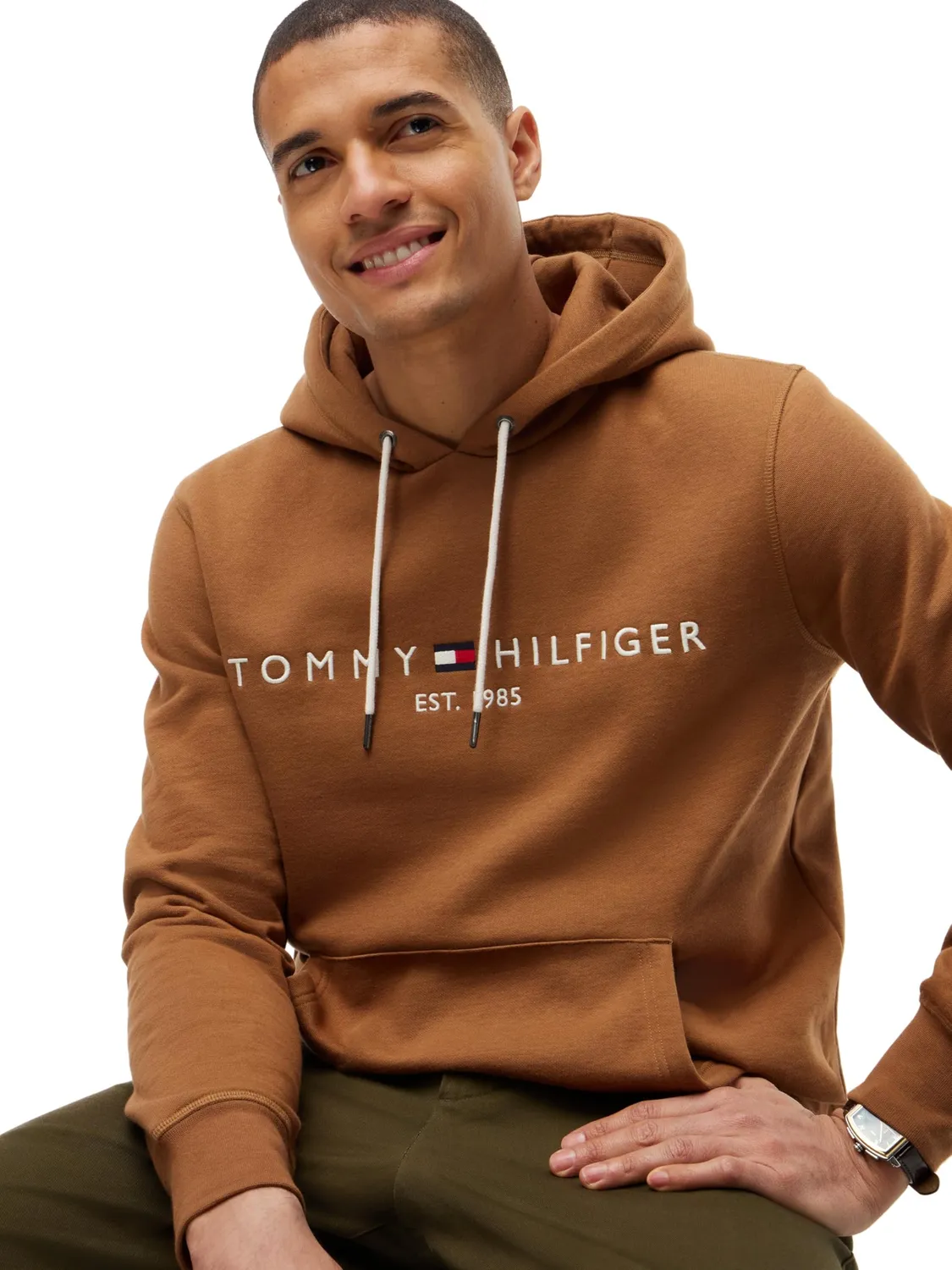 Tommy Hilfiger Tommy Logo MW0MW11599 felpa cappuccio XL tawny