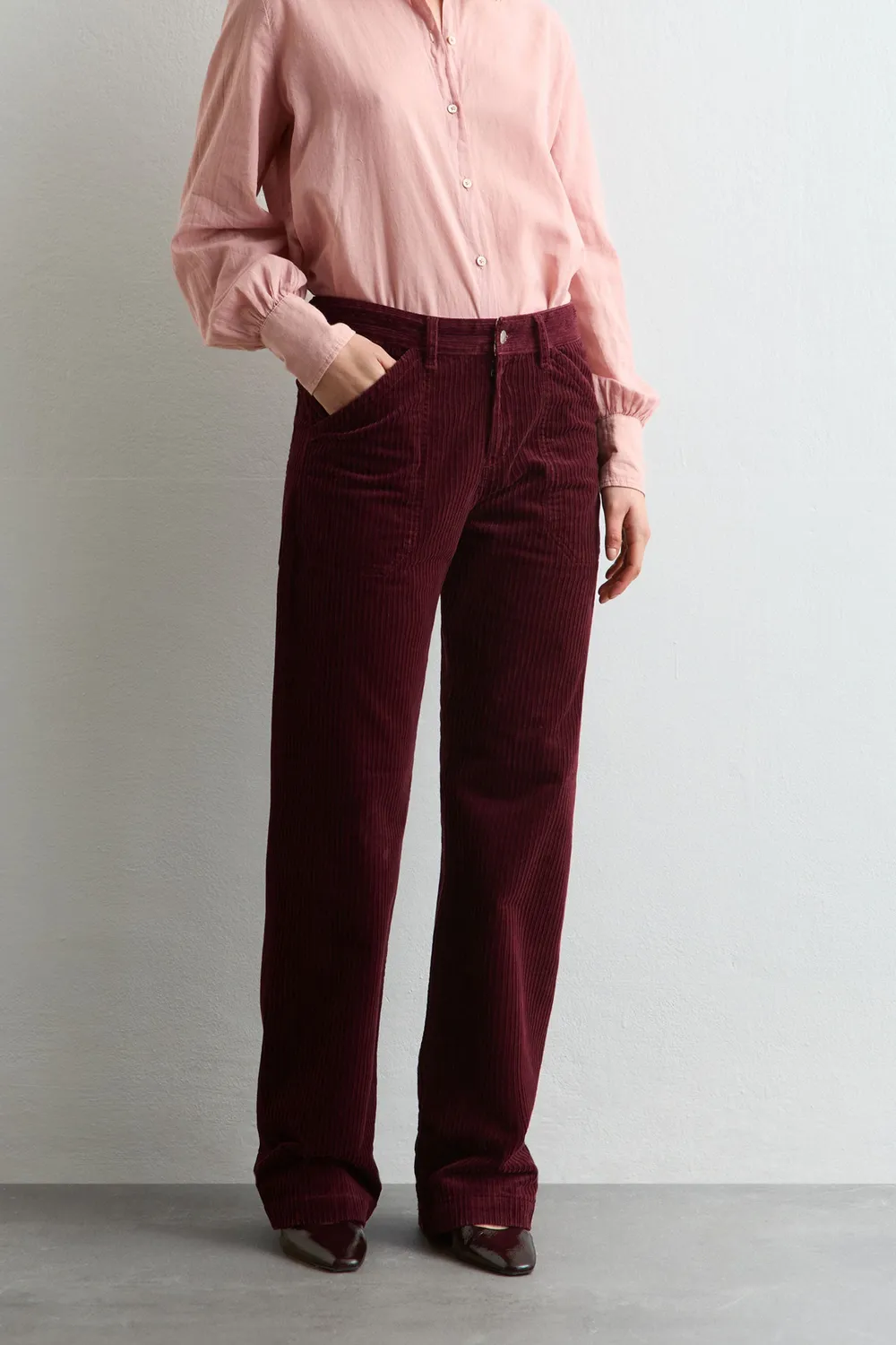 Massimo Alba Squalo pantaloni donna bordeaux velluto