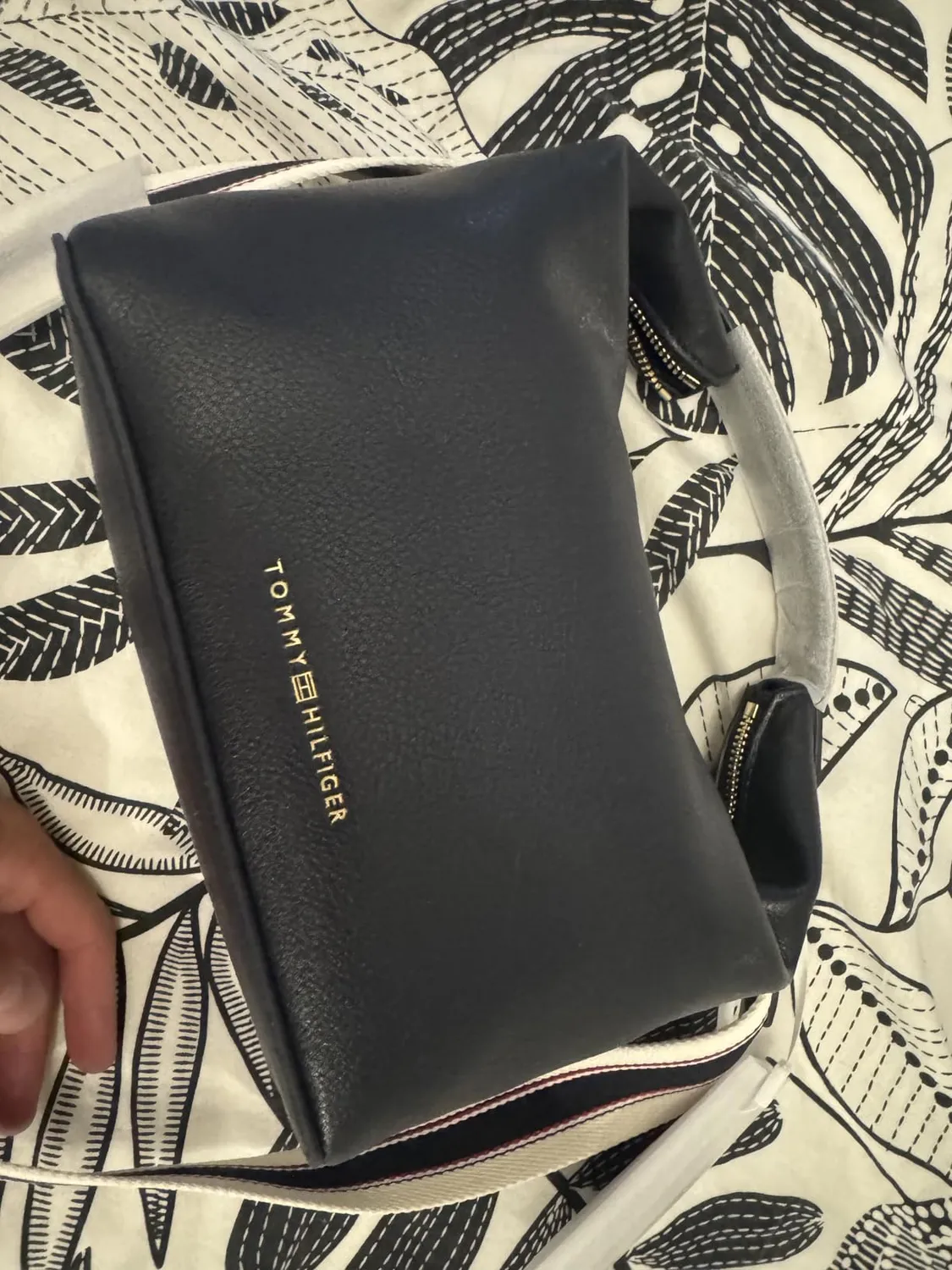 Tommy Hilfiger Logotape Crossover tracolla nera zip