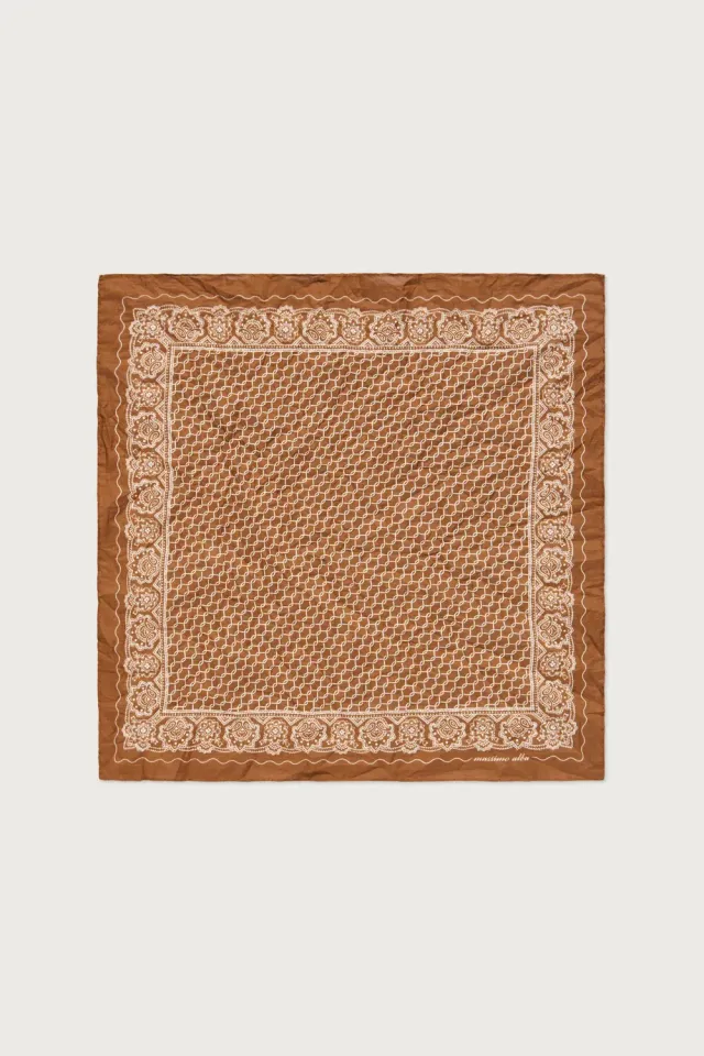 Massimo Alba Hanky1 fazzoletto caramello cotone 45x45