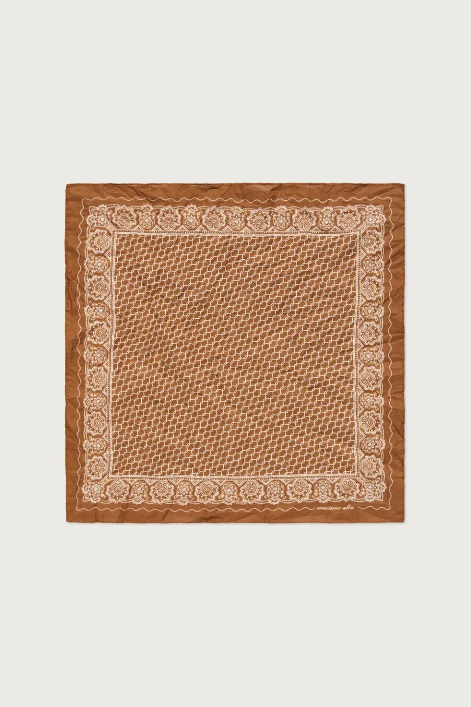 Massimo Alba Hanky1 fazzoletto caramello cotone 45x45