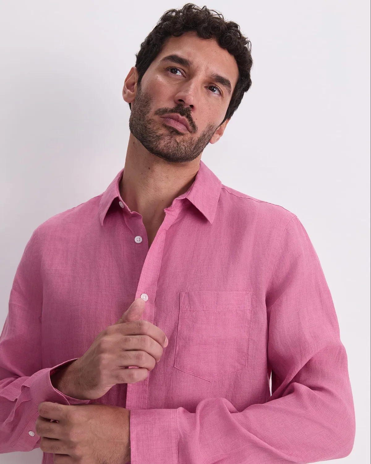 Sportscraft Delave camicia lino uomo manica lunga regolare