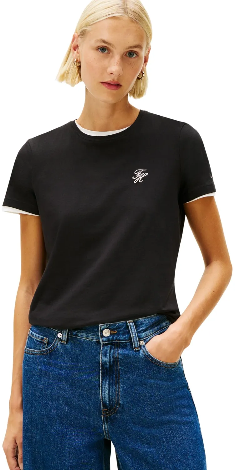 Tommy Hilfiger TH Script Ww0ww47809 Maglietta Donna L