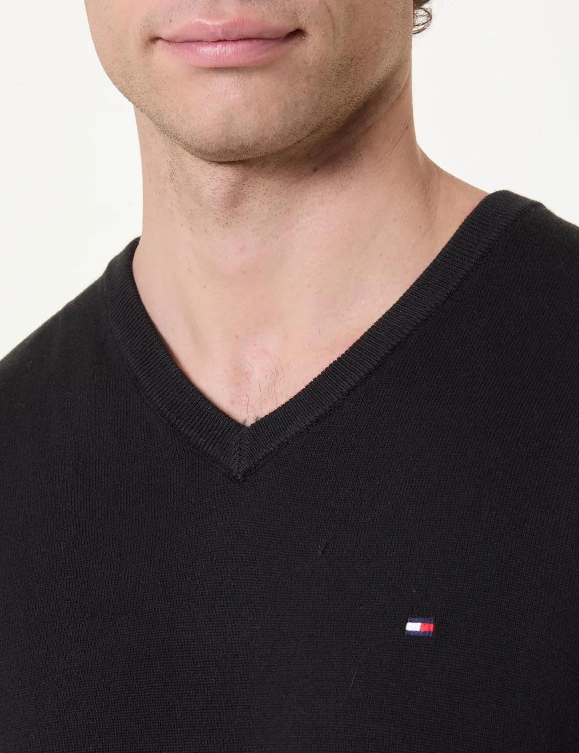 Tommy Hilfiger Essential Cotton V Neck maglione XXL nero