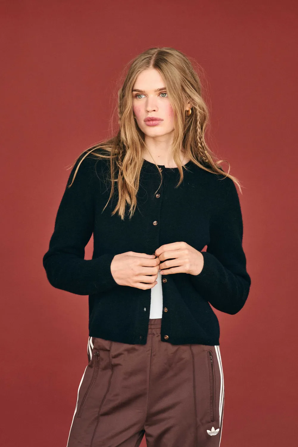 Jumper 1234 Stretch cardigan cashmere crema elasticizzato