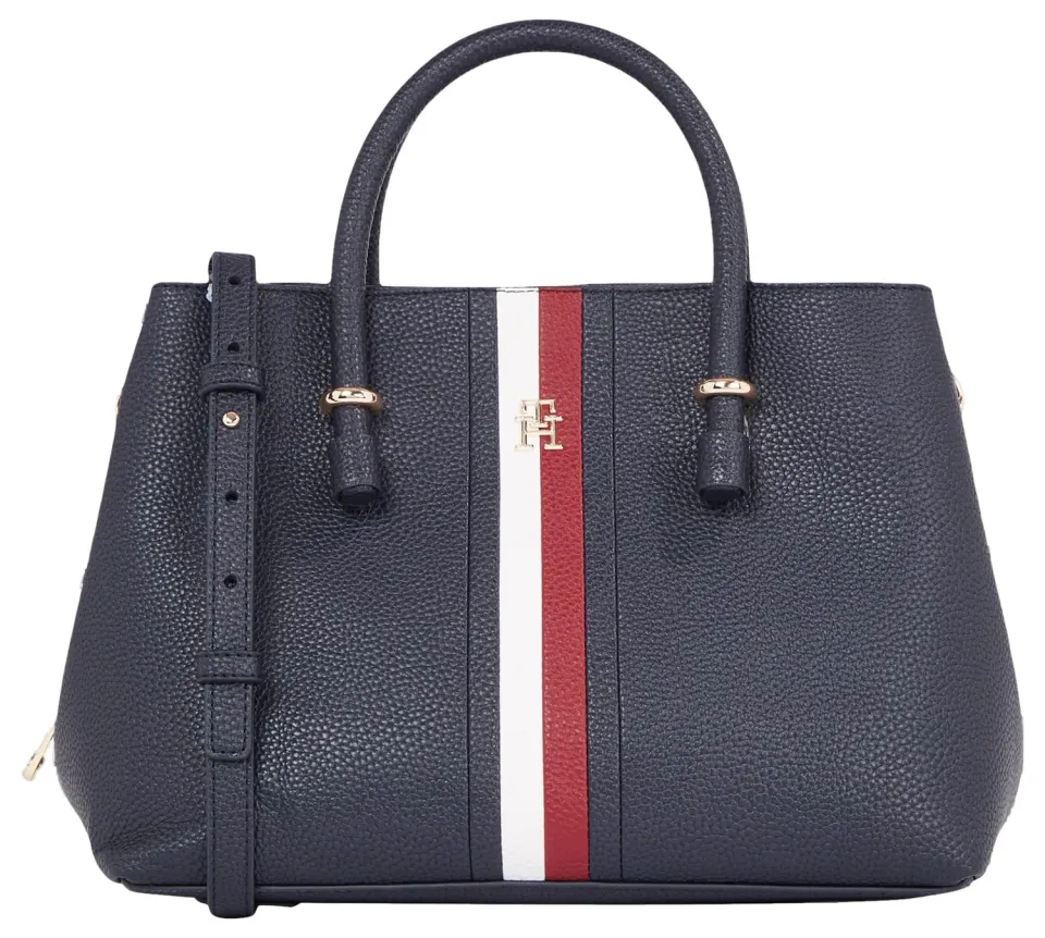Tommy Hilfiger TH Emblem Satchel borsa donna blu spazio OS