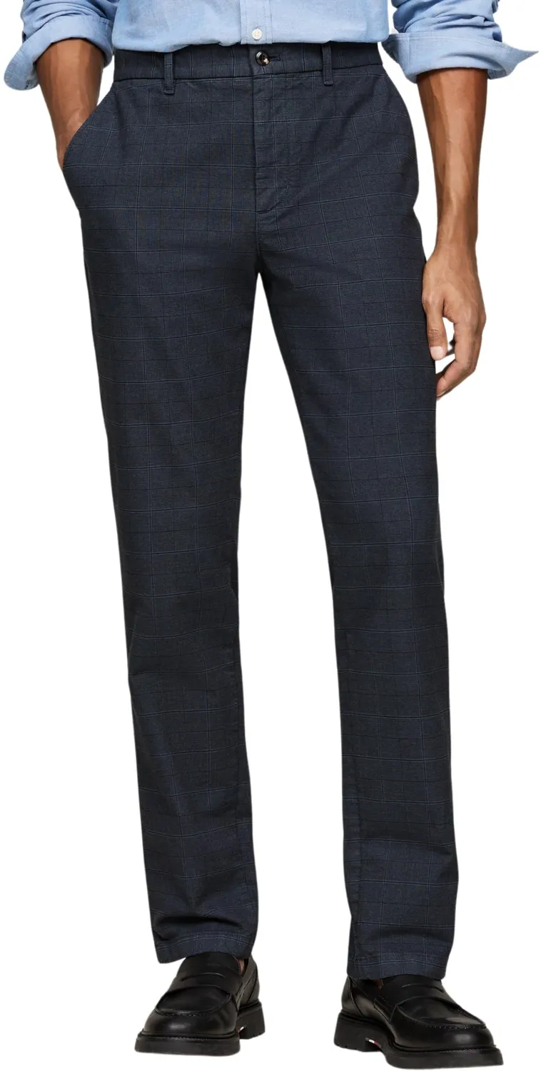 Tommy Hilfiger Denton Satin Straight Fit chino uomo blu