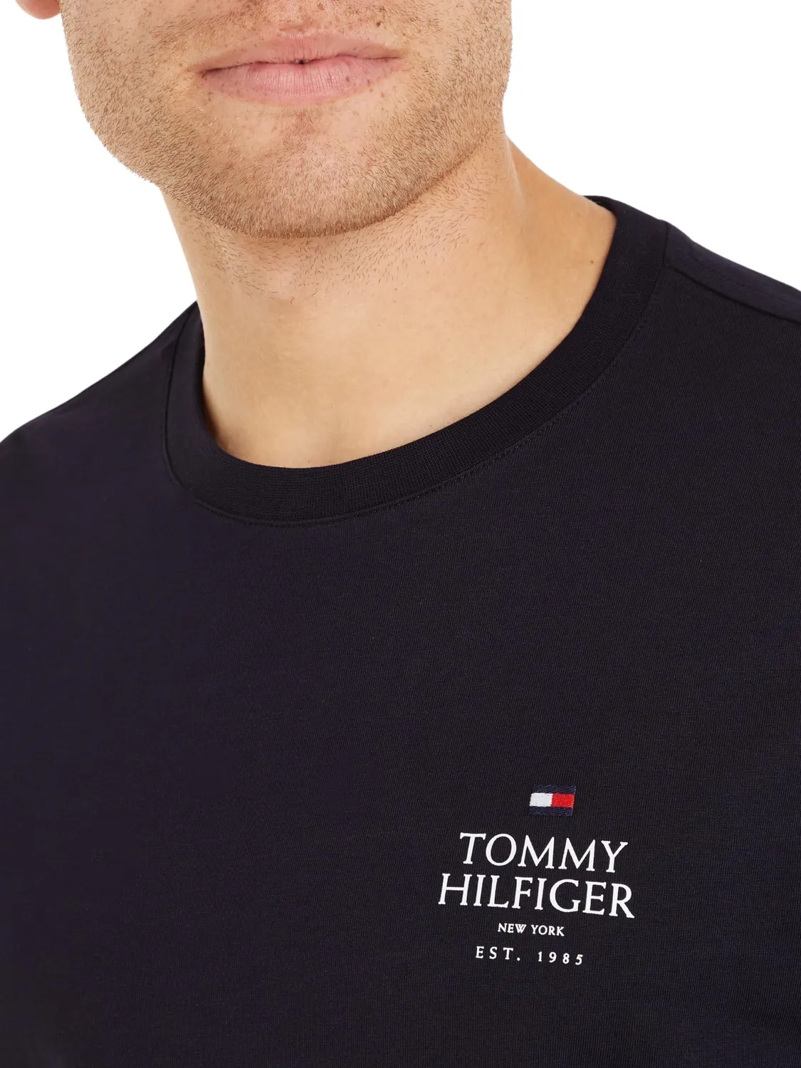 Tommy Hilfiger maglietta maniche lunghe uomo blu girocollo