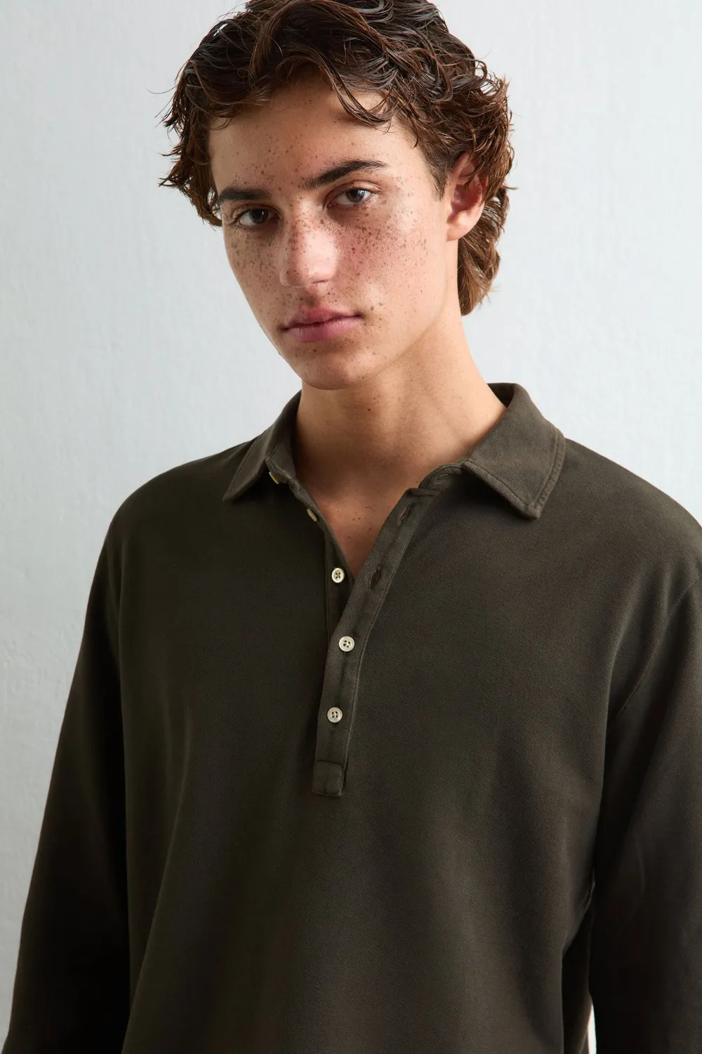 Massimo Alba Raya polo cotone chicory coffee