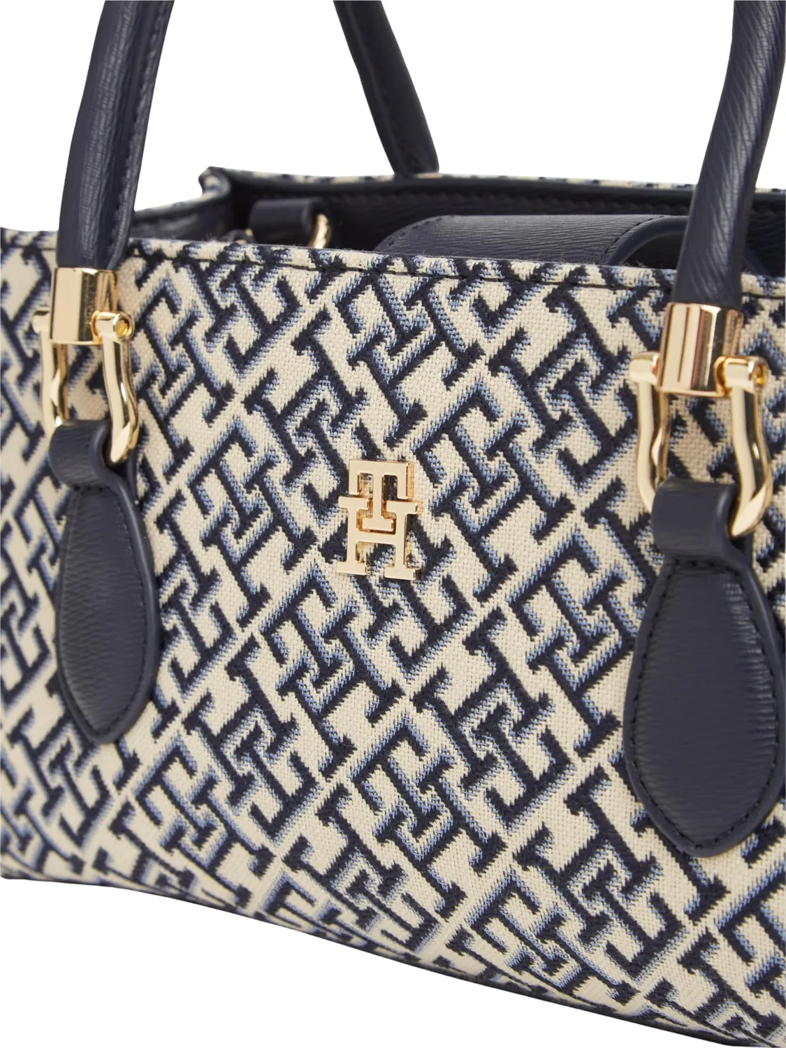 Tommy Hilfiger TH Grace AW0AW18753 borsa satchel blu jacquard