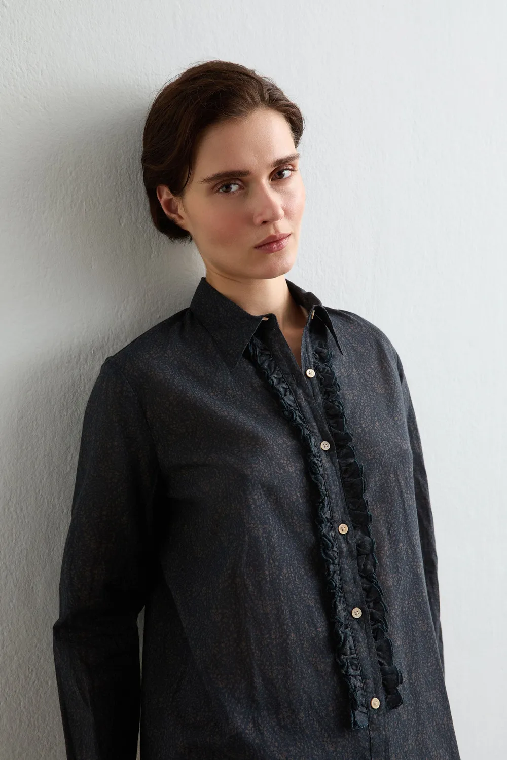 Massimo Alba Charlize camicia donna steel blue cashmere