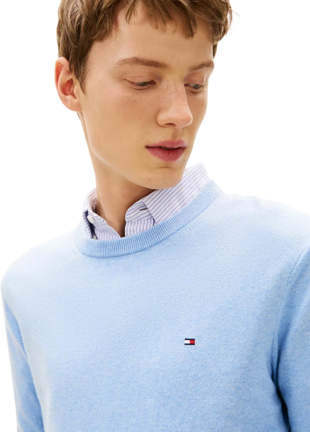 Tommy Hilfiger Maglione Uomo Girocollo L Blu Vessel Blue